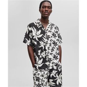Mode Of One Mens Palm Reverse Splicing Button Up Shirt, NWT